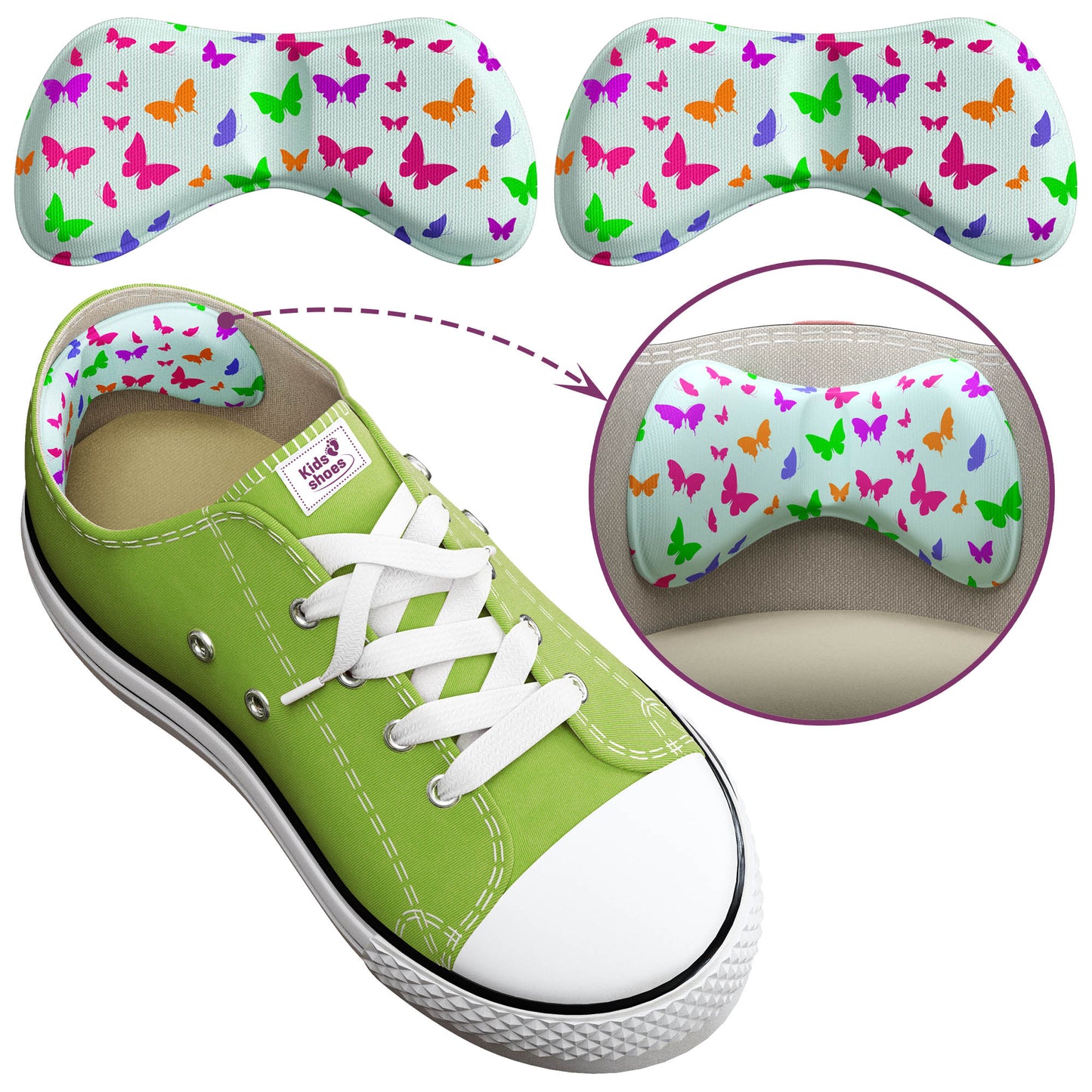 Kids, butterfly heel grips