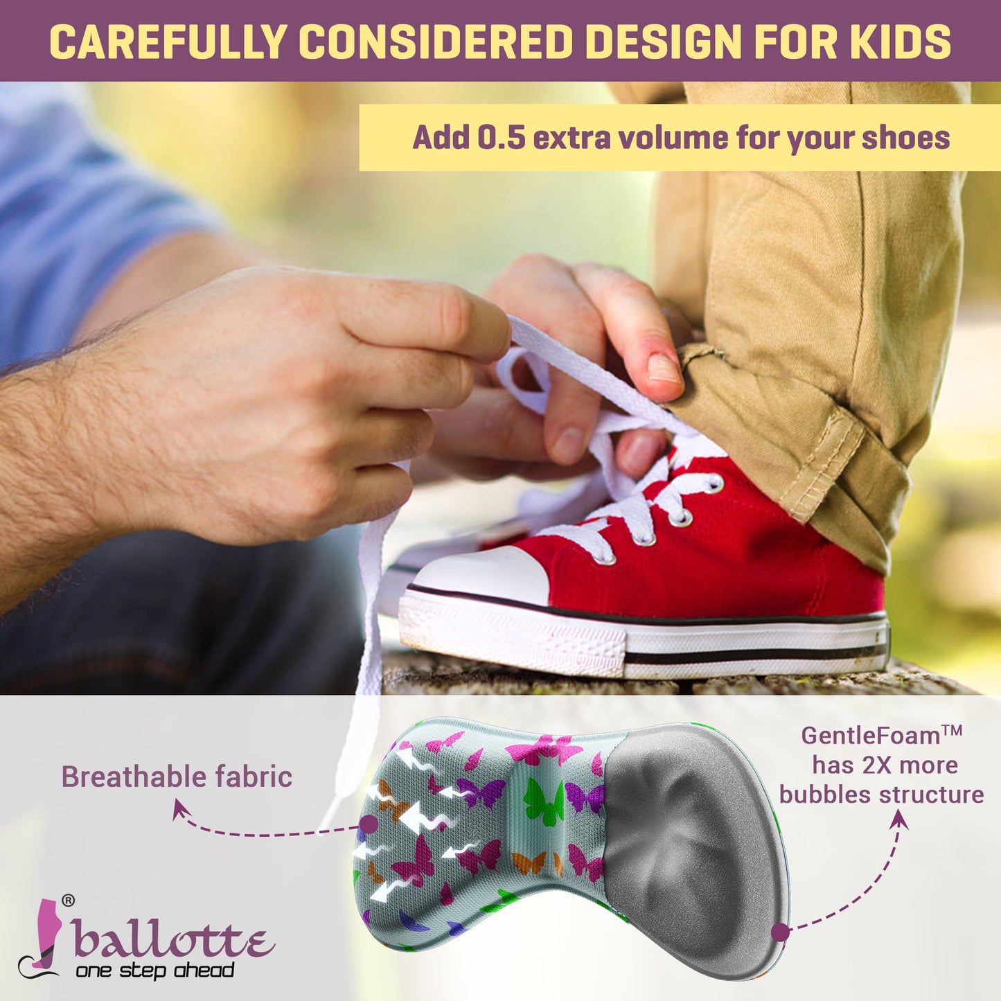 Kids, butterfly heel grips