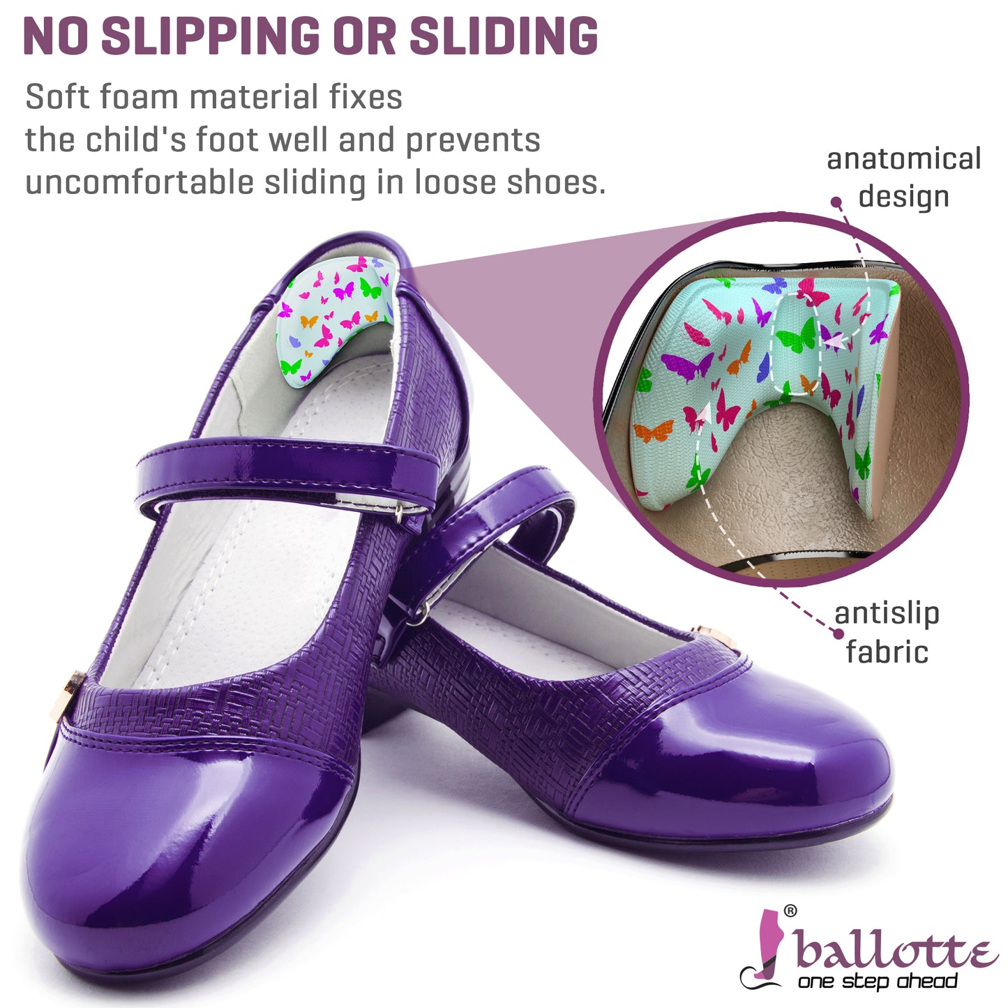 Kids, butterfly heel grips