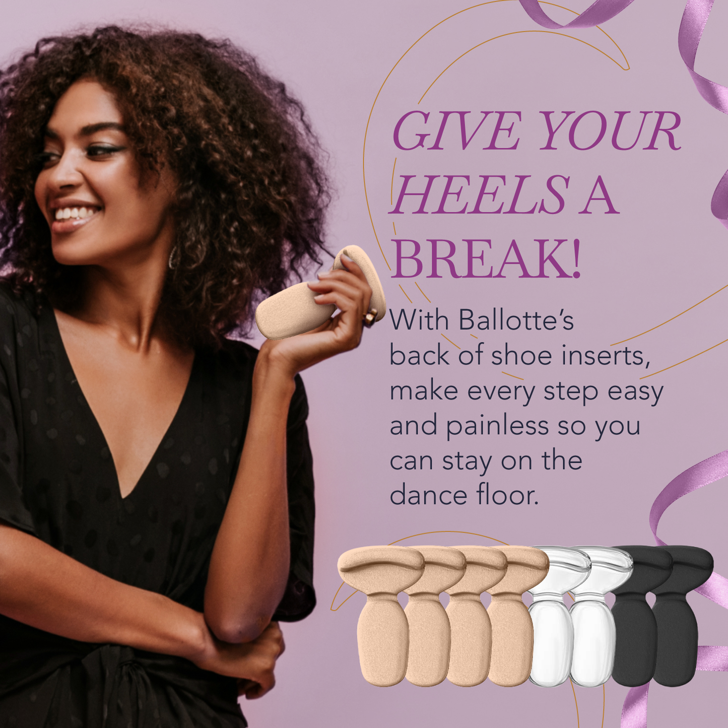 Multi-color heel inserts