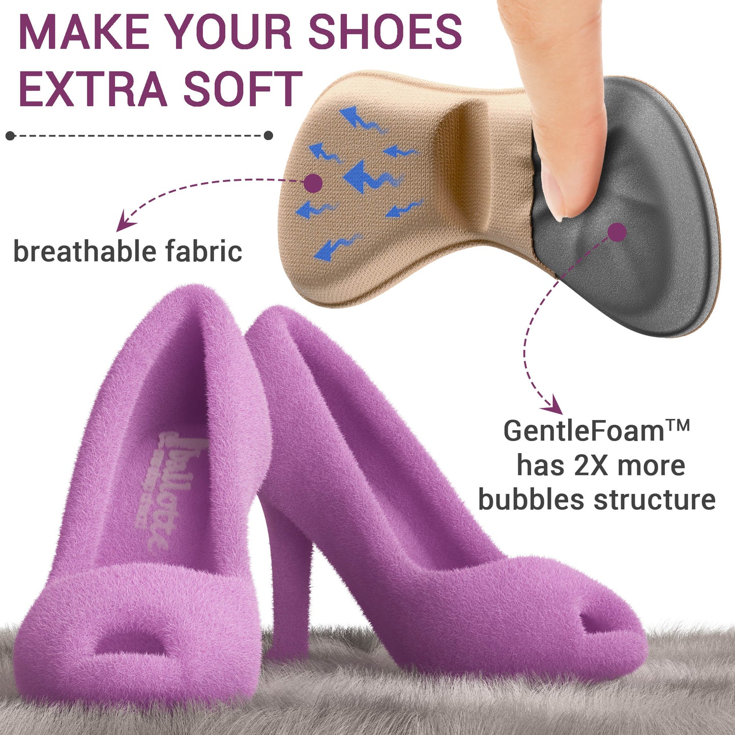 Extra soft heel grips